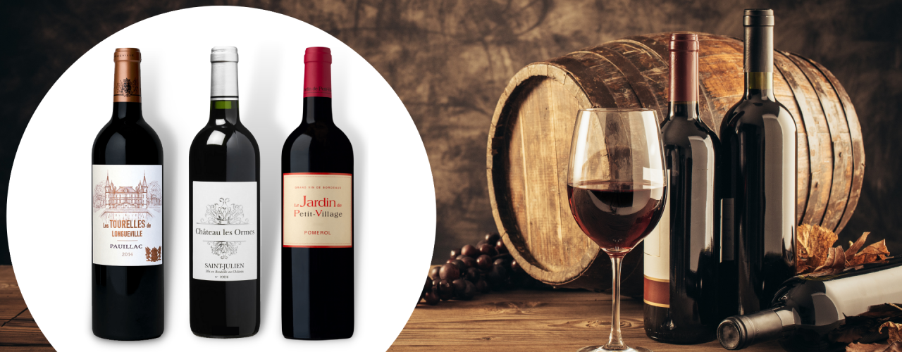 Bouteilles de vin de Bordeaux personnalisées